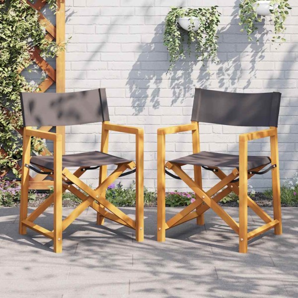 Folding director's chairs, 2 pcs., dark gray, fabric