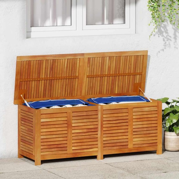Garden storage box with blinds, 150x50x56cm, solid acacia