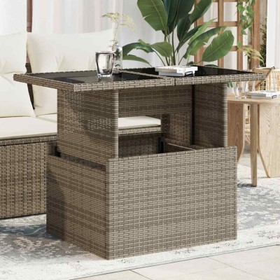 Table with glass top, gray,...