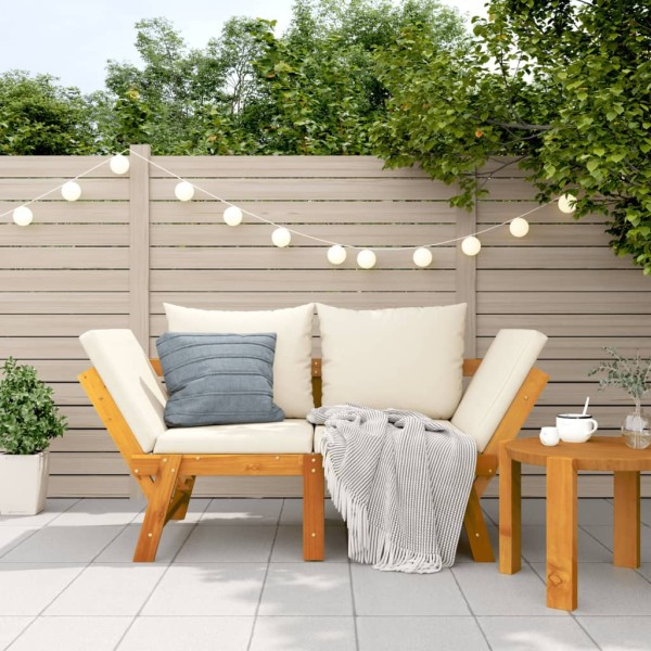 Garden bench with cushions, 2-1, solid acacia wood