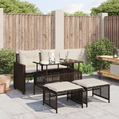 Sofa set with cushions, 4...