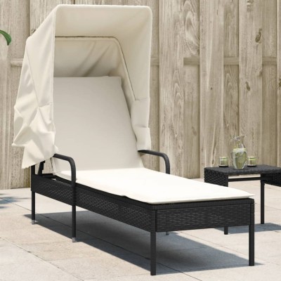 Sun lounger with canopy,...