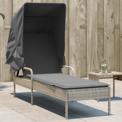 Sun lounger with canopy,...