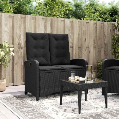 Reclining garden bench with...