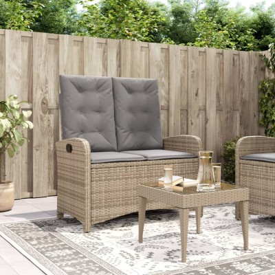 Reclining garden bench with...