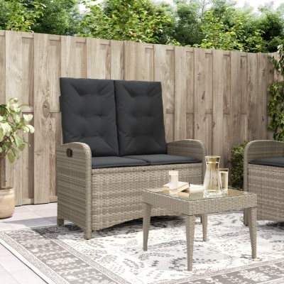 Reclining garden bench with...