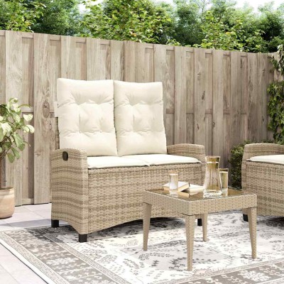 Reclining garden bench with...
