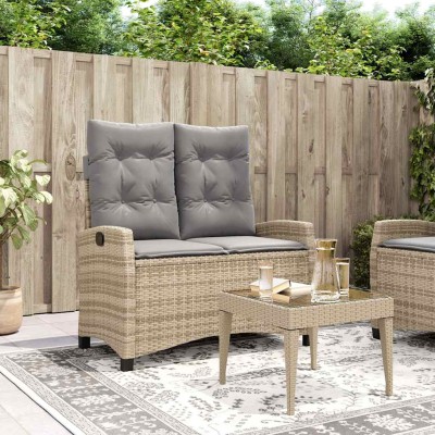 Reclining garden bench with...