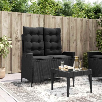 Reclining garden bench with...