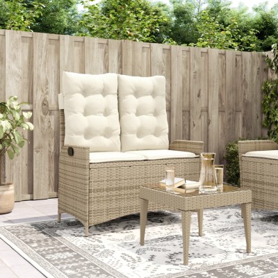 Reclining garden bench with...