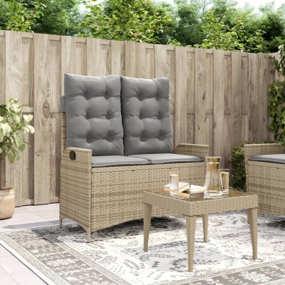 Reclining garden bench with...