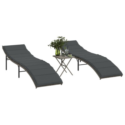 Sunbeds with table, 2 pcs.,...