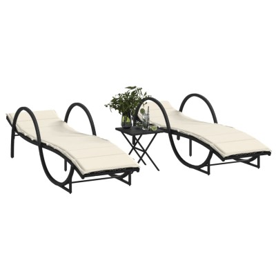 Sunbeds with table, 2 pcs.,...
