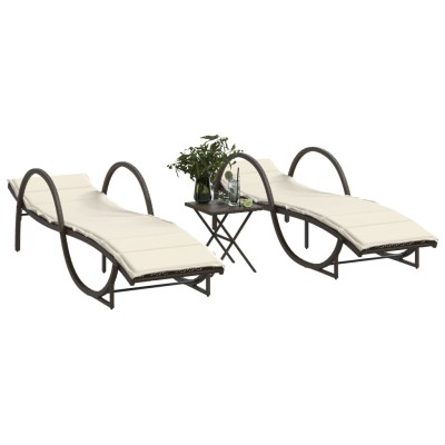 Sunbeds with table, 2 pcs.,...