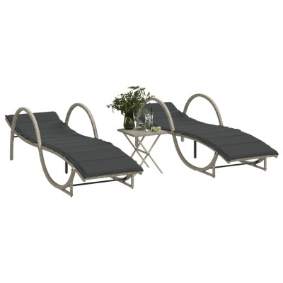 Sunbeds with table, 2 pcs.,...