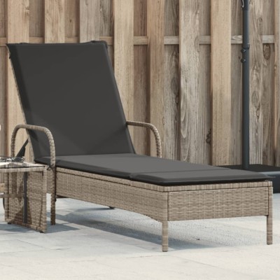 Sun lounger with wheels and...