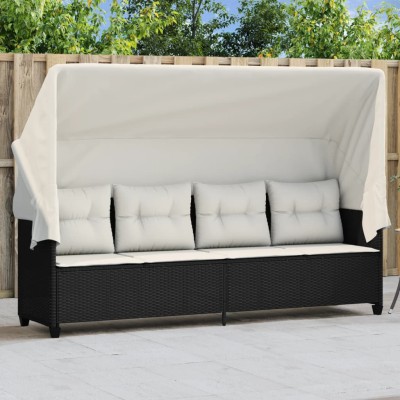 Sun lounger with canopy and...