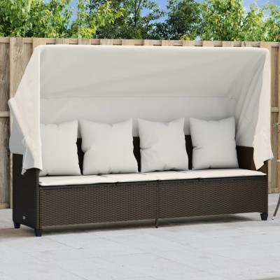 Sun lounger with canopy and...
