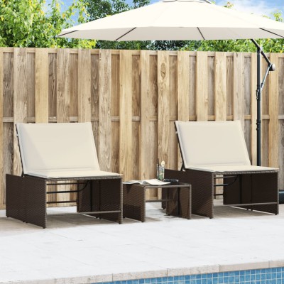 Sunbeds, 2 pcs. with table,...