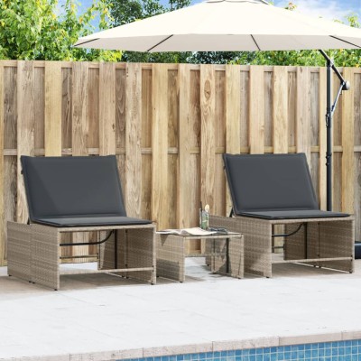 Sunbeds, 2 pcs. with table,...