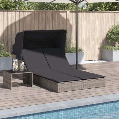 Double sun lounger, gray,...
