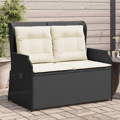 Reclining garden bench with...