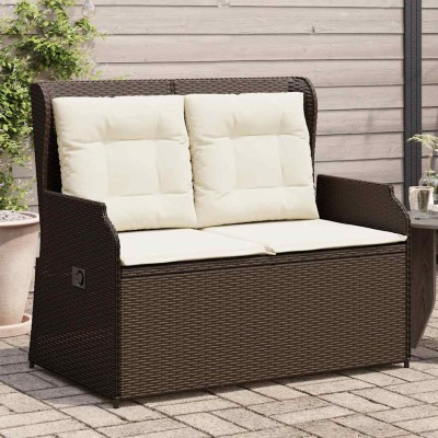 Reclining garden bench with...