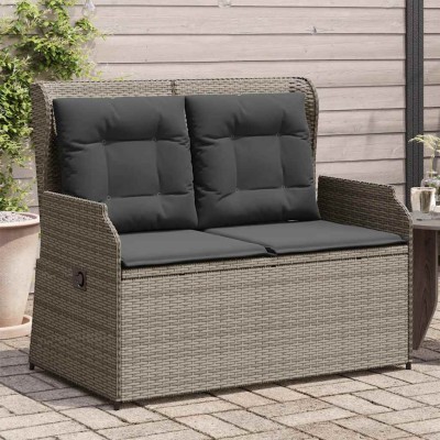 Reclining garden bench with...