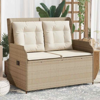 Reclining garden bench with...