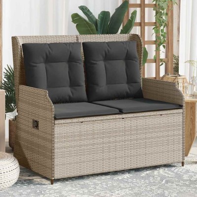 Reclining garden bench with...