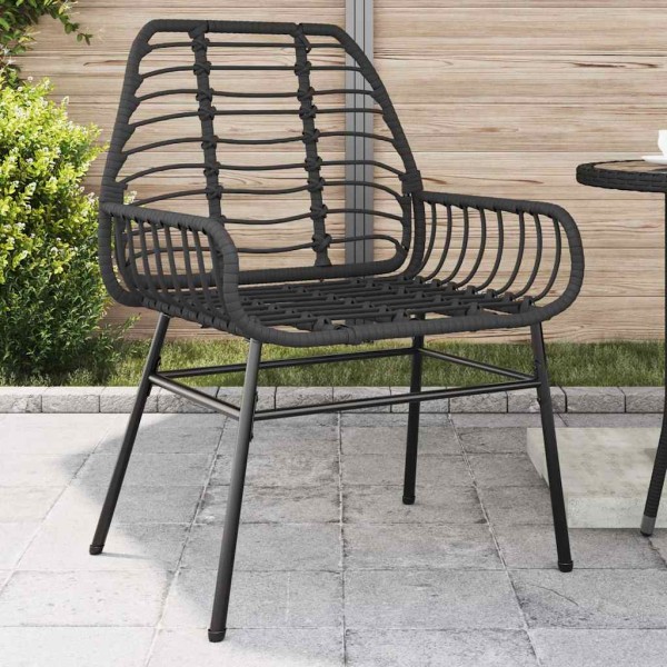 Garden chairs, 2 pcs., black, polyrattan