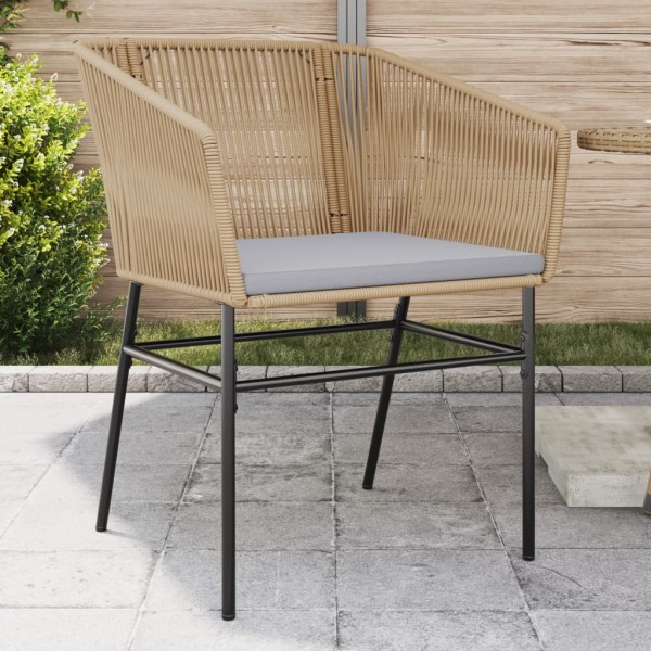 Garden chairs with pillows, 2 pcs., brown, polyrattan