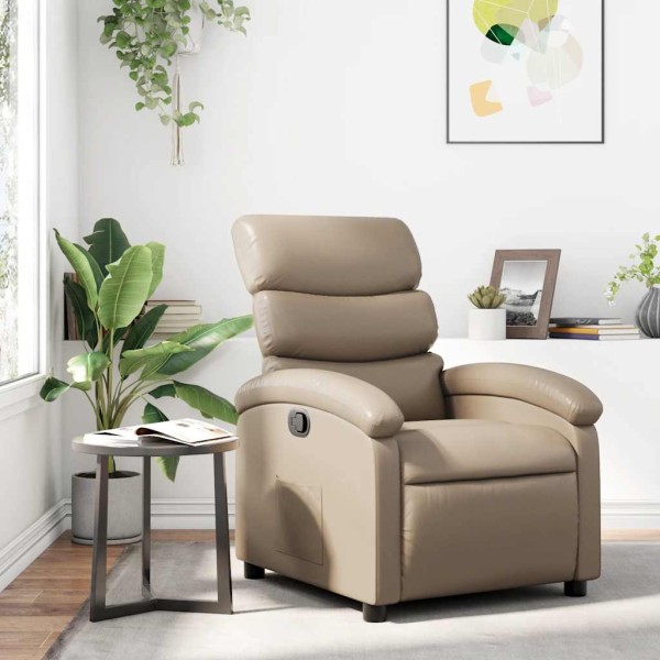 Reclining chair, cappuccino color, artificial leather