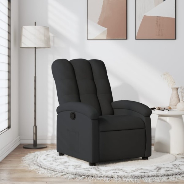 Reclining chair, black, fabric