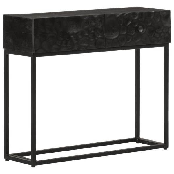 Console table, black, 90x30x76cm, mango and iron
