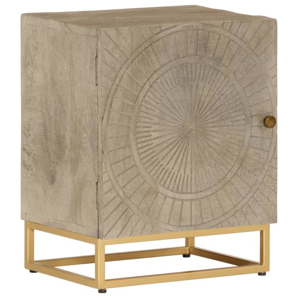 Bedside cabinet, 40x30x50cm, solid mango wood and iron