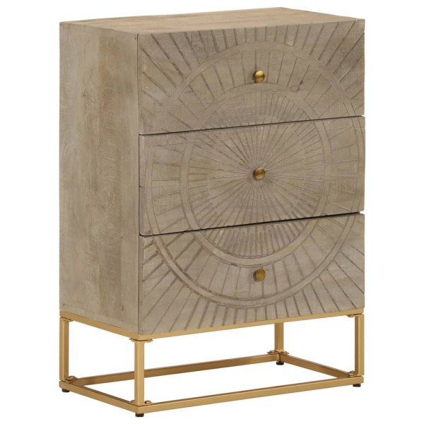 Chest of drawers, 55x30x76cm, solid mango and iron