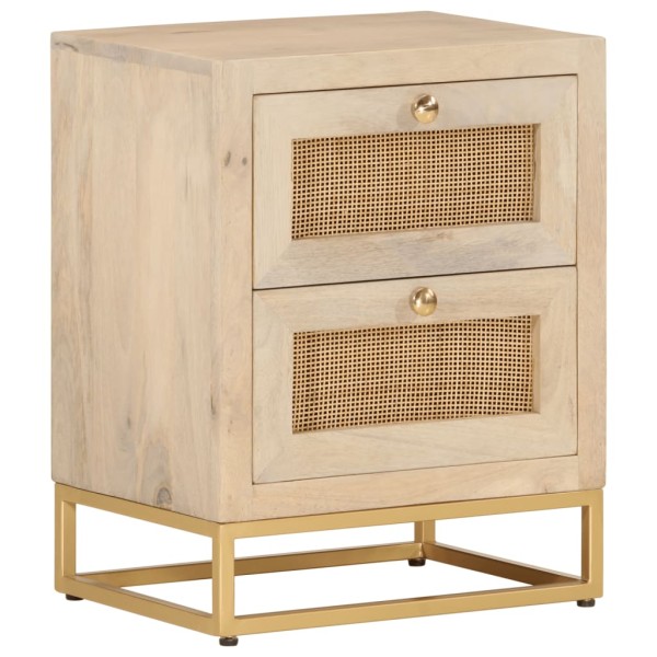 Bedside cabinet, 40x30x50cm, solid mango wood and iron
