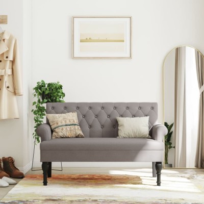 Bench with backrest, taupe...