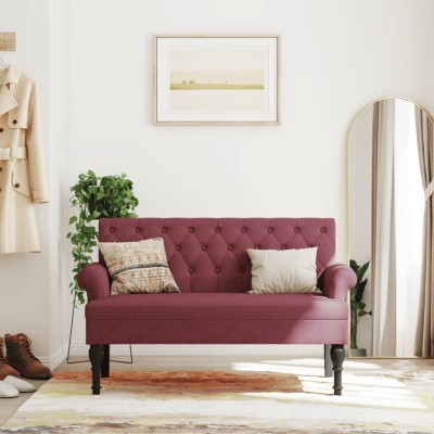 Bench with backrest, red...