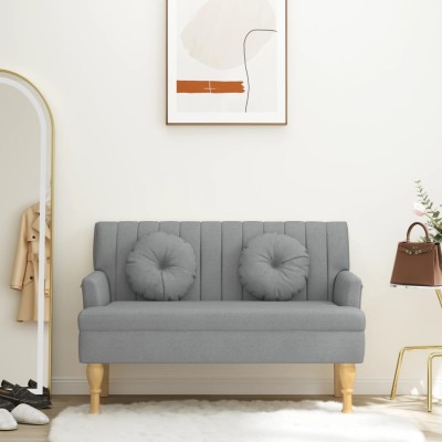 Bench with cushions, gray,...