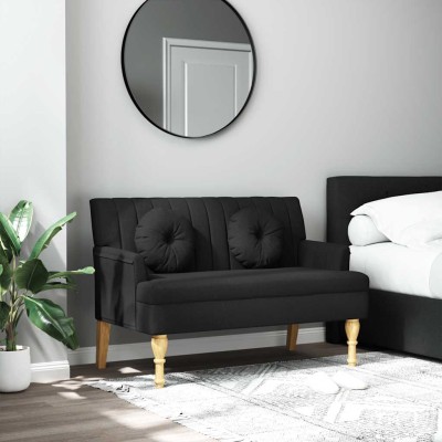 Bench with cushions, black,...
