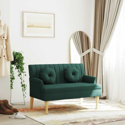 Bench with cushions, green,...
