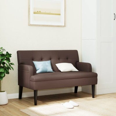 Bench with backrest, brown,...