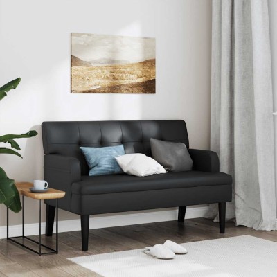 Bench with backrest, black,...