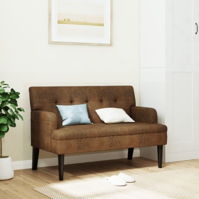 Bench with backrest, brown,...