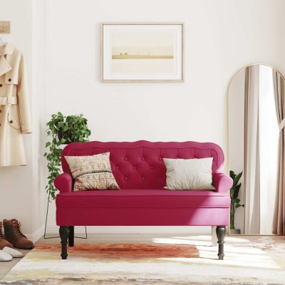 Bench with backrest, red...