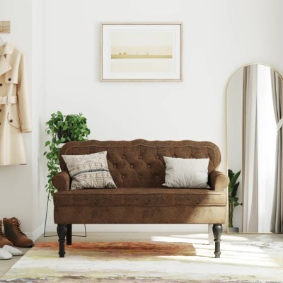 Bench with backrest, brown,...