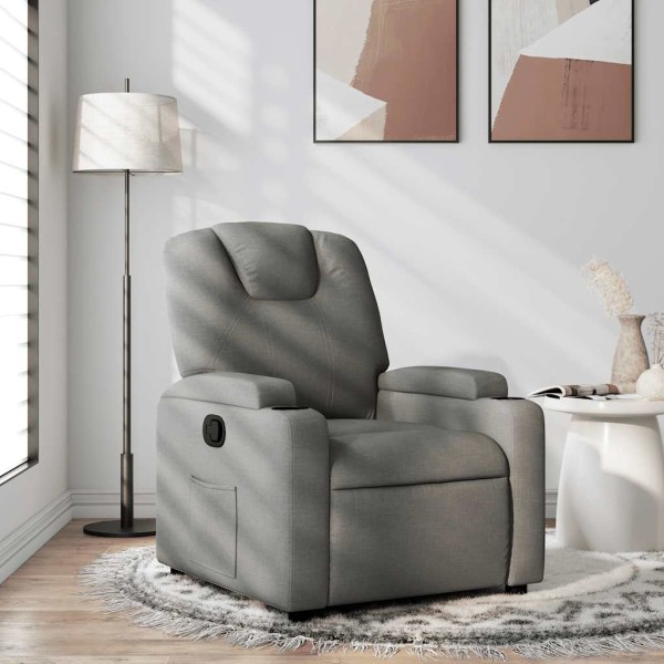 Reclining chair, dark gray, fabric