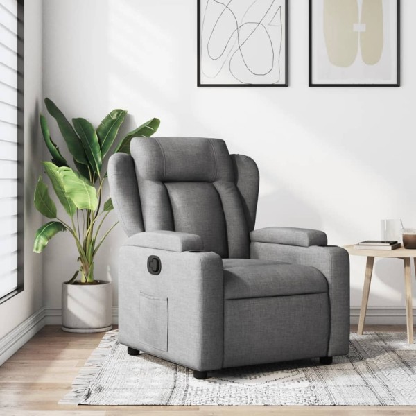 Reclining chair, dark gray, fabric